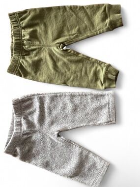 Kids Olive Green and Light Gray Cozy Jogger Pants - Carter’s
